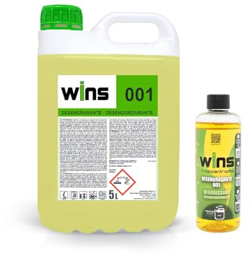 VINFER-WINS 001 – Desengrasante Industrial| Pack Ahorro: Garrafa 5L + Concentrado 250 ml | Rinde 10 Litros Totales | Limpieza Profunda de Cocinas, Hornos y Superficies | 100% Made in Spain