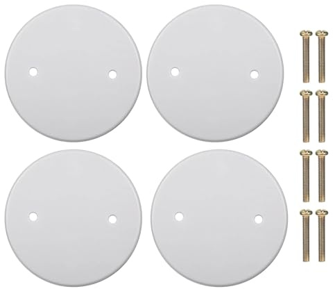 Mistillion 4 Pcs 11cm White Round Blanking Plates, PP Ceiling Hole Covers