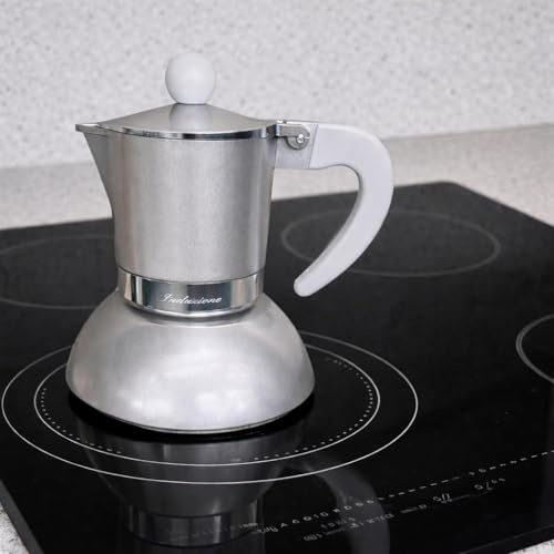 Today Home Caffettiera Moka per Induzione, 2 Tazze, Acciaio Inox con Manico Ergonomico, Colore Silver Metallizzato, Argento, Design Elegante
