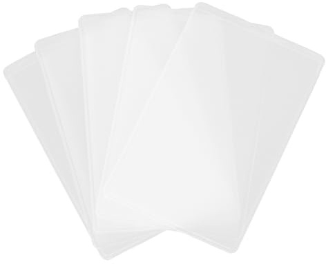 KALLORY 5 Pezzi Porta Badge Trasparente in Pvc Rigido per Carte di Credito e Biglietti da Visita, Custodie Protettive Leggere e Resistenti per Portafoglio, Tasche Porta Carte Multiuso