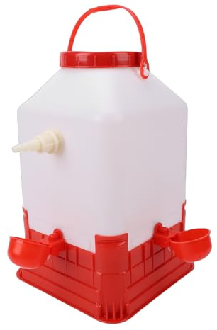 GEERYZHE Abbeveratoio Automatico per Pollame da 10 Litri di Grande Capacità con 4 Ciotole, Distributore Automatico di Acqua per Polli per Pollaio da Fattoria, di Abbeveraggio Durevole