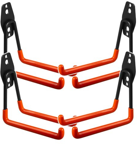 Maclean 1 pezzo gancio da garage, supporto da parete per pneumatici, strumenti, scala, bicicletta | Ganci da parete per organizzazione, doppio gancio, ganci di stoccaggio, ganci per attrezzi (4