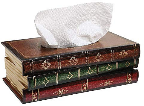 LIRENSHIGE Taschentuchspender, Box Kosmetiktücher, Taschentuchbox Tücherbox Kosmetikbox für Zuhause Büro Auto, Holz 25x14x10 cm Red