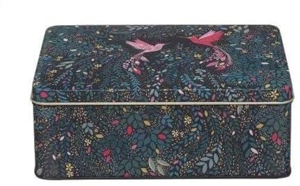 Elite Sara Miller India Birds Deep Rectangular Tin 195 x 154 x 75mm