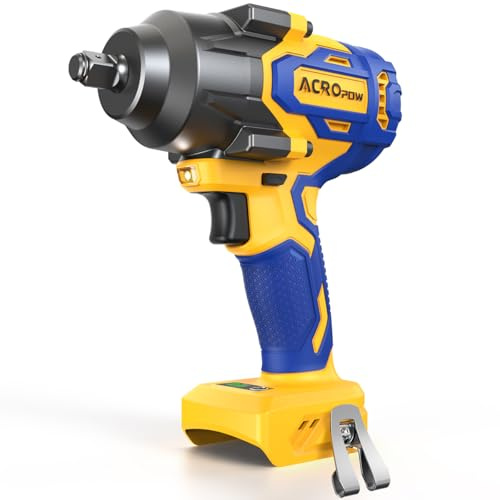 ACROPOW Cordless Impact Wrench Compatible with DEWALT 20V MAX Battery, 1/2 Brushless High Torque Power Impact Gun (850N.m) with 3 Modes Speed, LED Light (Only