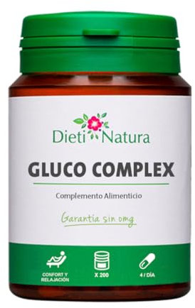 Gluco Complex Dieti Natura - 200 Cápsulas para Estabilizar el Azúcar en Sangre - Suplemento Natural con Canela y Astrágalo - Apoyo para una Vida Saludable y Control de la Glucosa por 3 Meses