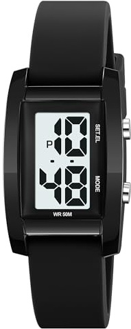 findtime Digitaluhr Damen Damenuhr Digital Armbanduhr Damen wasserdichte Uhren Damenarmbanduhren mit Weichem Gummiarmband und Großer Zahlenanzeige