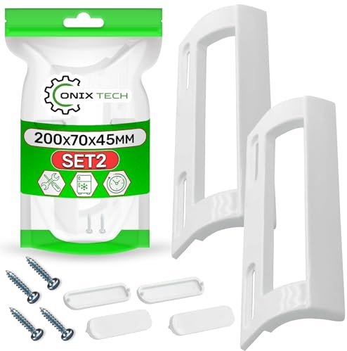 ONIX TECH 2 stycken universella dörrhandtag och frys har hål för montering på avstånd från 105 mm till 160 mm - Kit innehåller 2 pluggar och 2 skruvar - 5 års garanti
