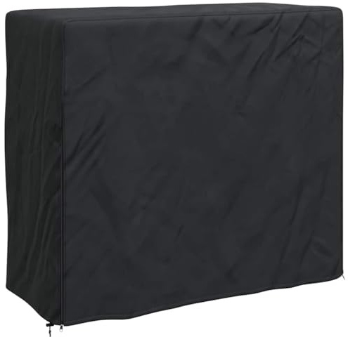 vidaXL Funda para leñero Liso Negro 61 x 122 x 106 cm Tela, Cubierta Impermeable para leña, Moderna y Rectangular, jardín y terraza, protección Exterior en Textil Negro