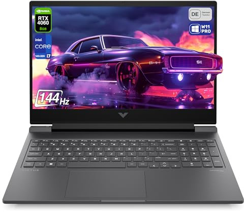 HP Victus 16 Gaming Laptop, Intel Core i7-14650HX, 64 GB DDR5 RAM, 1 TB PCIe SSD, 16.1 FHD IPS 144Hz Display, Nvidia GeForce RTX 4060, Backlit QWERTZ Tastatur, Windows 11 Pro, Schwarz