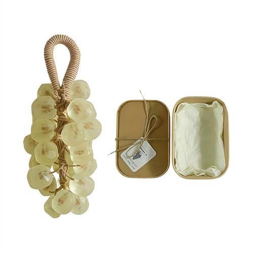 Sapone all'uva in cristallo su una corda, grappolo d'uva fatto a mano su una corda, barra da bagno a forma di frutta naturale, lavaggio viso a mano transp-arent, saponi detergenti delicati sapone da
