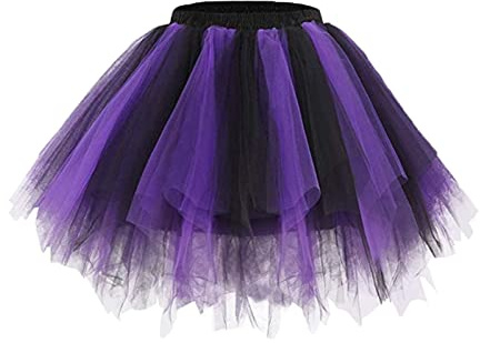Girl's Tutu Skirts, Layered Tulle Dance Skirts Purple Tutu Kids Black Skirt Ballet for Girls Pull On Girl's Skirt Tutus Tulle Dance Fancy Dress Party