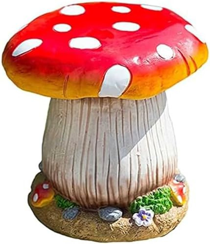 Set di sgabelli da tavolo a fungo da giardino per esterni, scultura creativa per decorazione di cortili, prati e stagni