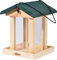 dobar® 21097e Vogelfutterhaus Spitzdach Hängend - Vogelhaus Massivholz - Vogelvilla großes Futtersilo - Vogelfutterstation zum Aufhängen - Futterstation - 22 x 25 x 28 cm - Grün