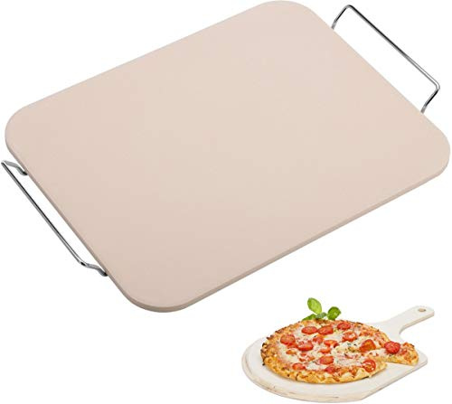 Westmark Pizzasten, fyrkantig, 38 x 30 cm, Med ställ, Keramisk, Beige/Silver, 32422260