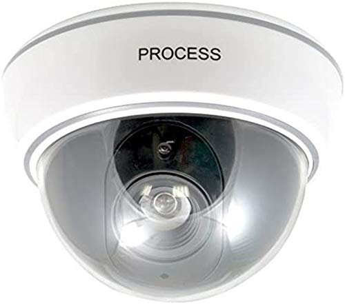 Vetrineinrete® Telecamera di videosorveglianza dome finta con finto sensore di movimento e led rosso lampeggiante design professionale A24