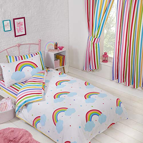 Price Right Home Striped Bedroom Range Kids - Duvet Cover Set, Fitted Sheet Set & Curtains Available (54 Curtains)