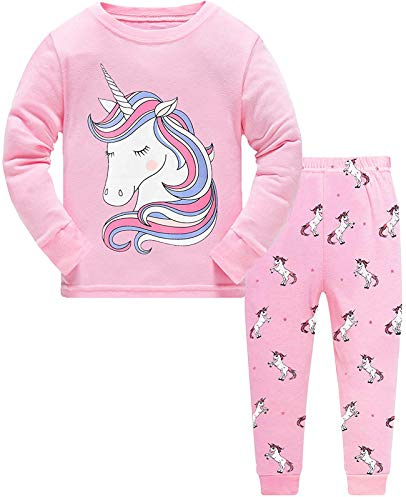 Little Hand Mädchen Schlafanzug Langarm Herbst Winter Kinder Schlafanzug Nachtwäsche Sets 92 98 104 110 116 122 (98 (HerstellerGröße: 100), Einhorn-3)
