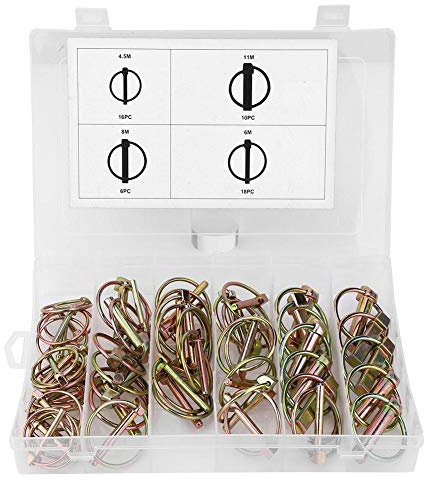 50 Stück Lynch Pin Hochleistungsstahl Anhängerkupplungsklammern Traktor Lynch Pin Befestigungssortiment Sortiment für Farm Traktoren Anhänger