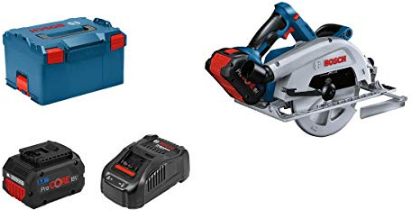 Bosch Professional 18V System BITURBO Akku Kreissäge GKS 18V-68 C (inkl. 2x 5.5Ah ProCORE Akku, Ladegerät GAL 1880 CV, 1x Sägeblatt, Parallelanschlag, L-BOXX)
