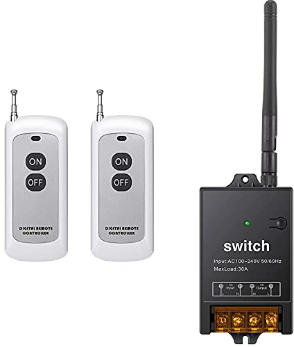dstfuy Wireless Remote Switch,AC 110V/120V/240V/40A Relay with Voltage Isolation,RF Remote Switch for High Power Water Pump,Dust Collector,Lighting Electrical Equipment with 984FT Long Range.