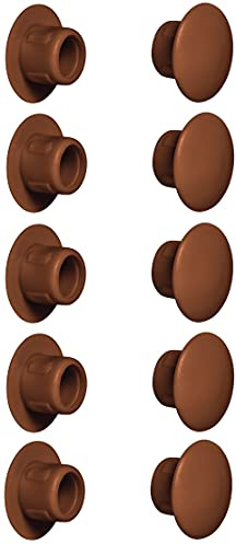 cyclingcolors 10x Abdeckkappen Kunststoff Blindbohrung Stopfen Blindstopfen Abdeckung Möbel (Ø8mm/rehbraun RAL 8007)