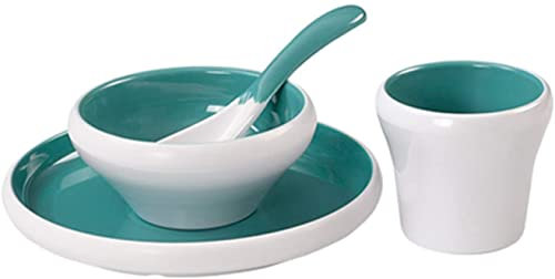 Juego de vajilla de melamina de 4 piezas, antiquemaduras, fácil de limpiar, juegos de platos portátiles, para el hogar, cocina, ensalada y tazón de sopa