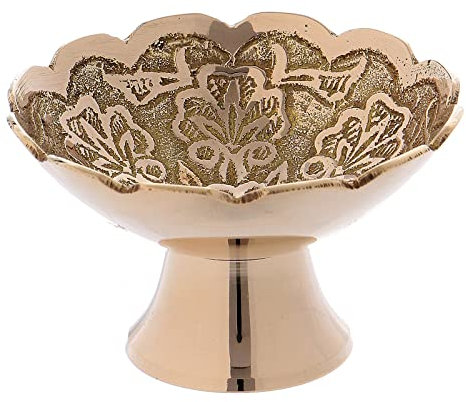 Holyart Ciotolina per incenso decoro Floreale Coppa ottone dorato 6 cm