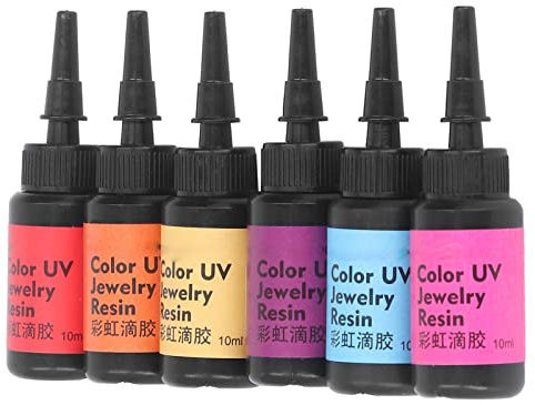 6 St 10ml UV-harts Snabbhärdande Färgat UV-lim Ultravioletthärdande Epoxiharts 3D UV-harts Gel Styling Penna för DIY-målning Av Smycken(Set C)