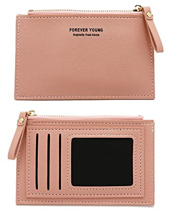 Portafoglio da donna, borsellino da donna, borsellino multi-slot in pelle PU Piccolo portafoglio da donna e da uomo (rosa)