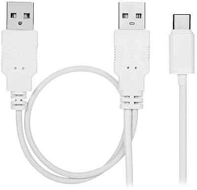 Câble CY USB 3.1 Type C USB-C vers double A mâle, câble de données et d'alimentation supplémentaire pour disque dur de téléphone