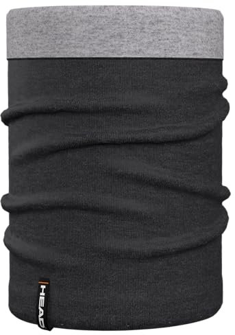 HEAD Neckwarmer Doubleface, Multifunktionstuch OneSize Unisex Schlauchschal Herren Damen Winter Neckwarmer Winddicht Skifahren Radfahren Super Soft Extra Warm Tube Schlauchtuch (Anthrazit)