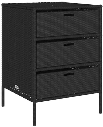 vidaXL Armoire de Rangement de Jardin Noir 55x59x80 cm résine tressée