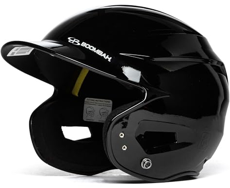 Boombah DEFCON Gloss Solid Batting Helmet Sleek Profile NOSCAE Black - Size Junior 6 1/4 - 7