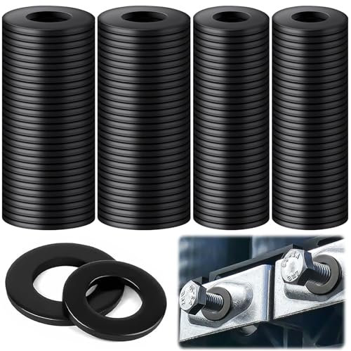 XSHAO® 120 pcs Rondelles Metal M6/M8, Rondelles Plates M6 x 12mm/ M8 x 16mm Rondelles D'Étanchéité en Acier au Carbone pour Vis Écrous et Tige Filetée (Noires)