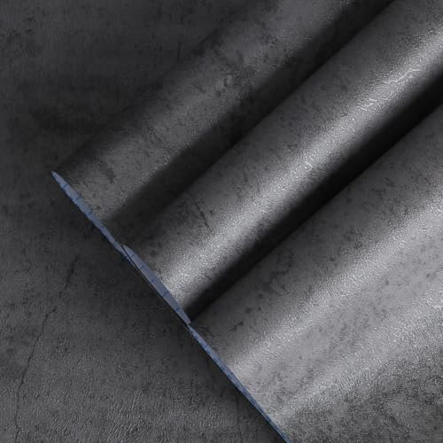 SYYKDEF Gray Concrete Wallpaper, Peel and Stick Vinyl Cement Concrete Contact Paper for Walls Cabinets, 15.7 x 118 Inch Waterproof Removable Textured Wallpaper