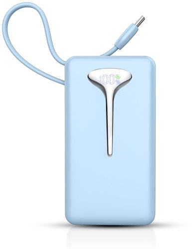 Power Bank, 10000mAh Mini Caricatore Portatile 22.5W Ricarica Rapida, Ultra Portatile Powerbank con USB C Cavo Integrato, Batterie Esterna di 3 porte uscita per iPhone 16 Samsung Xiaomi Android iPad