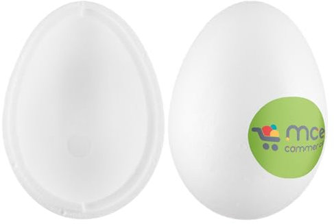 MCE-Commerce Huevos de poliestireno de 21 cm, 2, 1 Unidad, para Manualidades y decoración de Pascua, Espuma, Jardín Blanco/Opulento