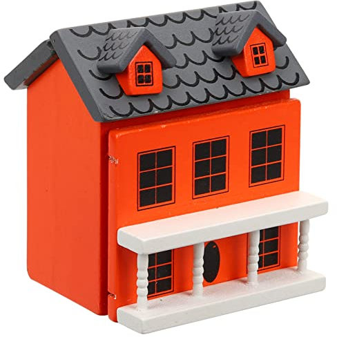 HEMOTON Miniaturen Mini- Figur Mini-Enten Kabine Bausätze Höhlenbausatz Mini-Häuser Mikrolandschaftsornament Modell Einer Holzvilla Villa aus Holz Sandkasten hölzern