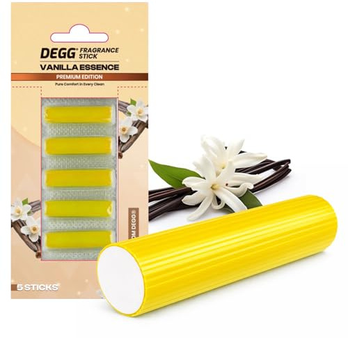 DEGG Bacchette profumate per aspirapolvere, vaniglia, 5 pezzi: deodorante per ambienti, per tutti gli aspirapolvere con sacchetto, neutralizza gli odori sgradevoli, bastoncini, facile da usare