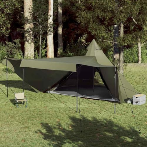 Tenda ultraleggera,Tenda familiare per 8 persone, verde oliva, impermeabile, tenda gonfiabile per escursioni in bicicletta, trekking