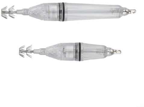 Juego de 2 luces LED de cebo de pesca con diseño de gancho de doble capa para apuntar a calamares, pulpos y bacalao en agua salada y dulce (verde)