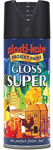 Plasti-kote Super Gloss Spray Black 400 ml