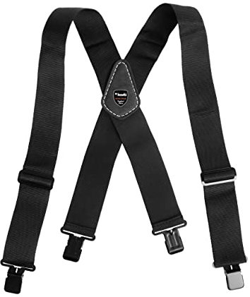 kwb hängslen (100 cm långa, 5,1 cm breda, elastiska, förstärkta med läderplatta)