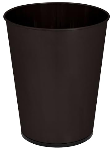 Bath Bliss 5 Liter Small Wastebasket | Round Open Top | Trash Can | Bathroom | Bedroom | Kitchen | Office | Dorm | Disposal Waste Bin | Garbage | Oil Rubbed Bronze