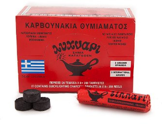 GreekInternetMakret Charcoal (Small Karvounakia) - 1 Box 26 Rolls