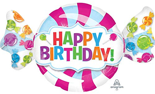 Sweet Shop Happy Birthday Foil Supershape Balloons 40/101cm x 29/73cm