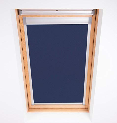 Bloc Skylight Blind 104, Tenda a rullo oscurante per lucernari Velux, colore: nero., blu navy, pvc, 15 x 105