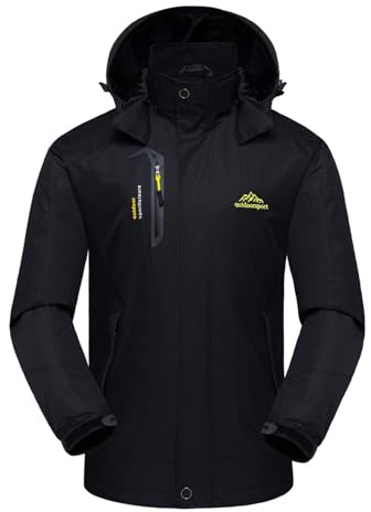 Naudamp Giacca da Uomo Impermeabile Esterna Giacca da Pioggia Leggera Softshell Arrampicata Abbigliamento da Trekking Giacca a Vento Multitasche da Montagna