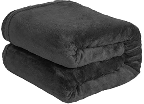 H HANSEL HOME Manta para Sofá Extrasuave Microfibra, Manta Sofa Franela, Manta Polar para Cama, para Toda Estación - Negro,130x160cm